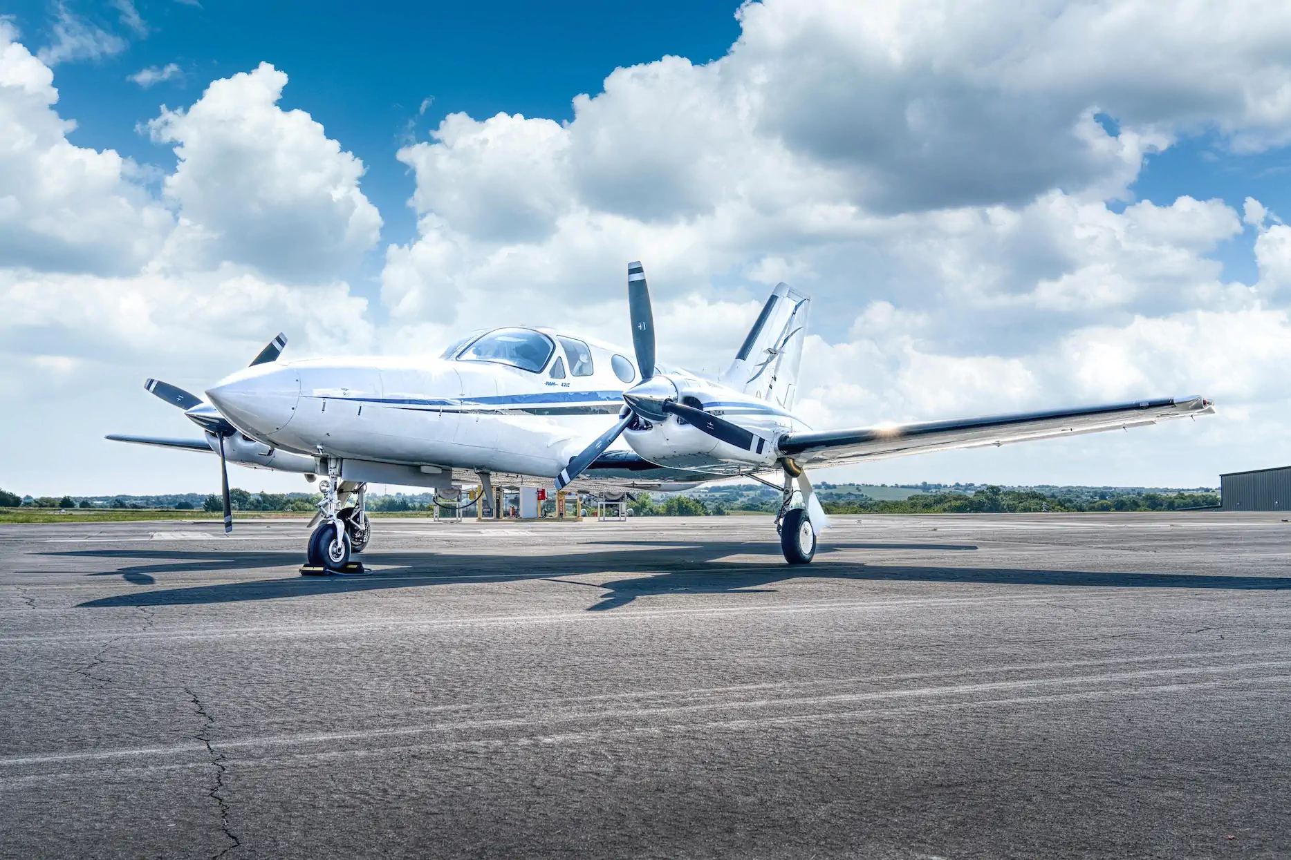 1977 Cessna 421C N521RM on the ramp