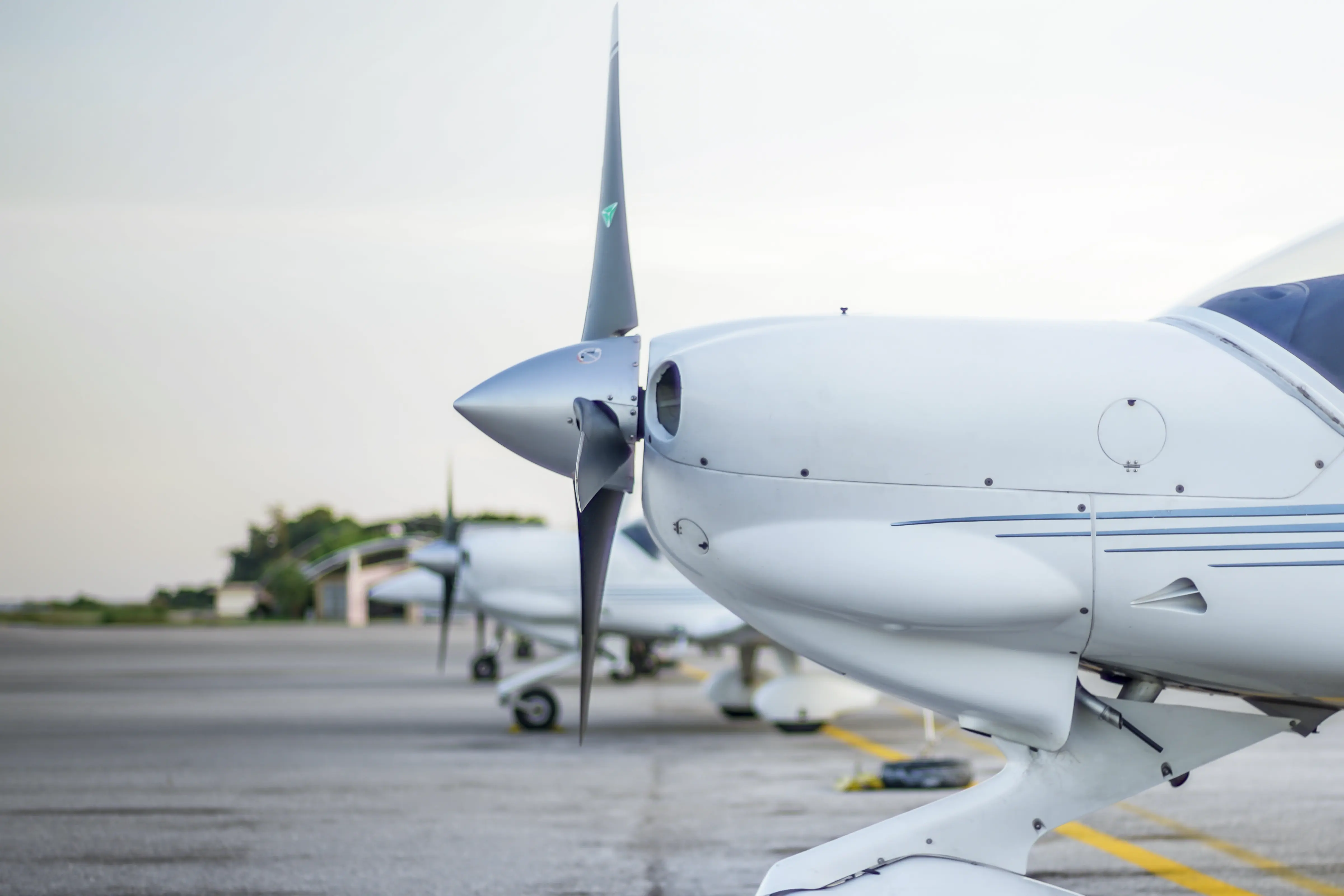 Aircraft lined up on ramp
