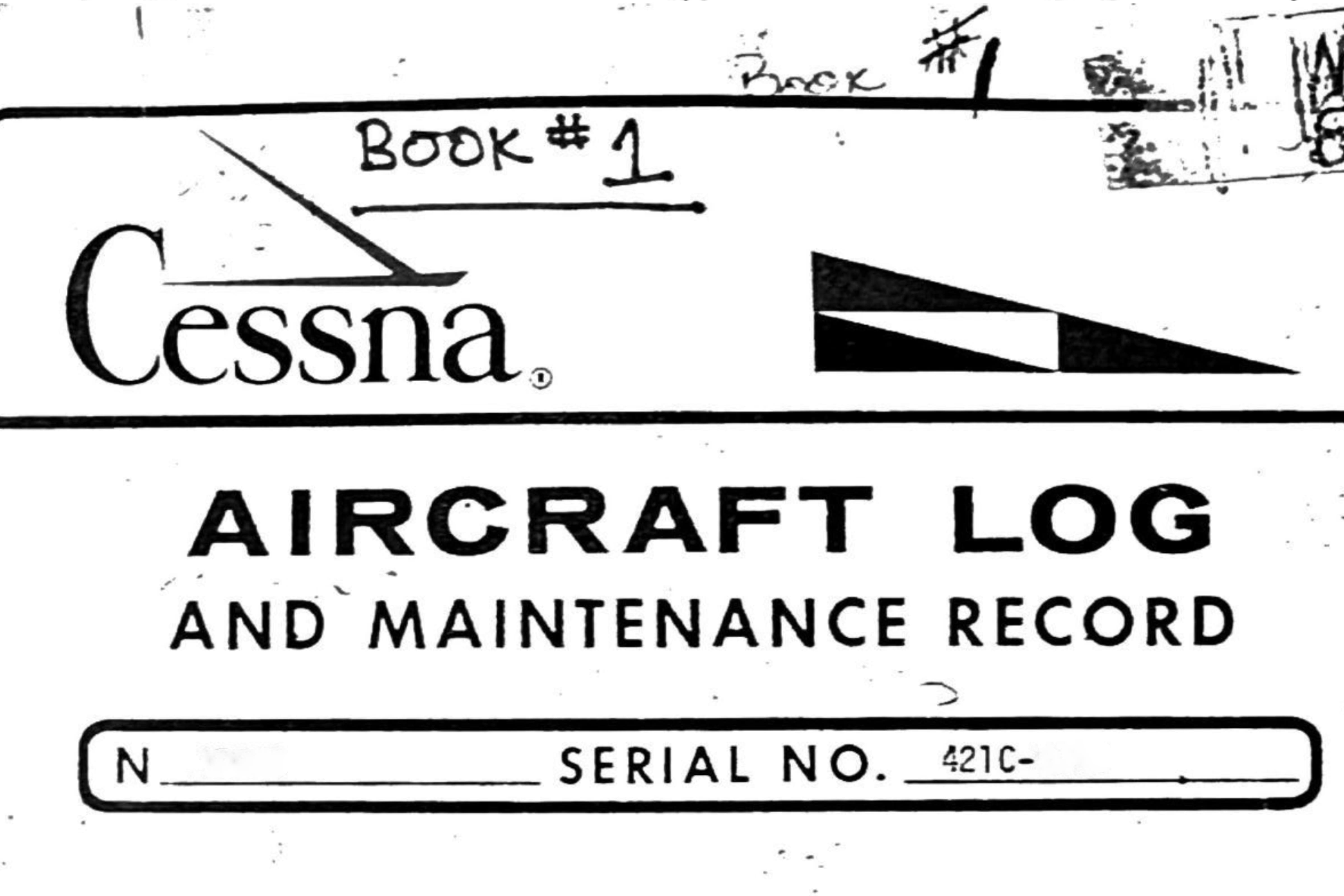 Cover of a Cessna airframe logbook