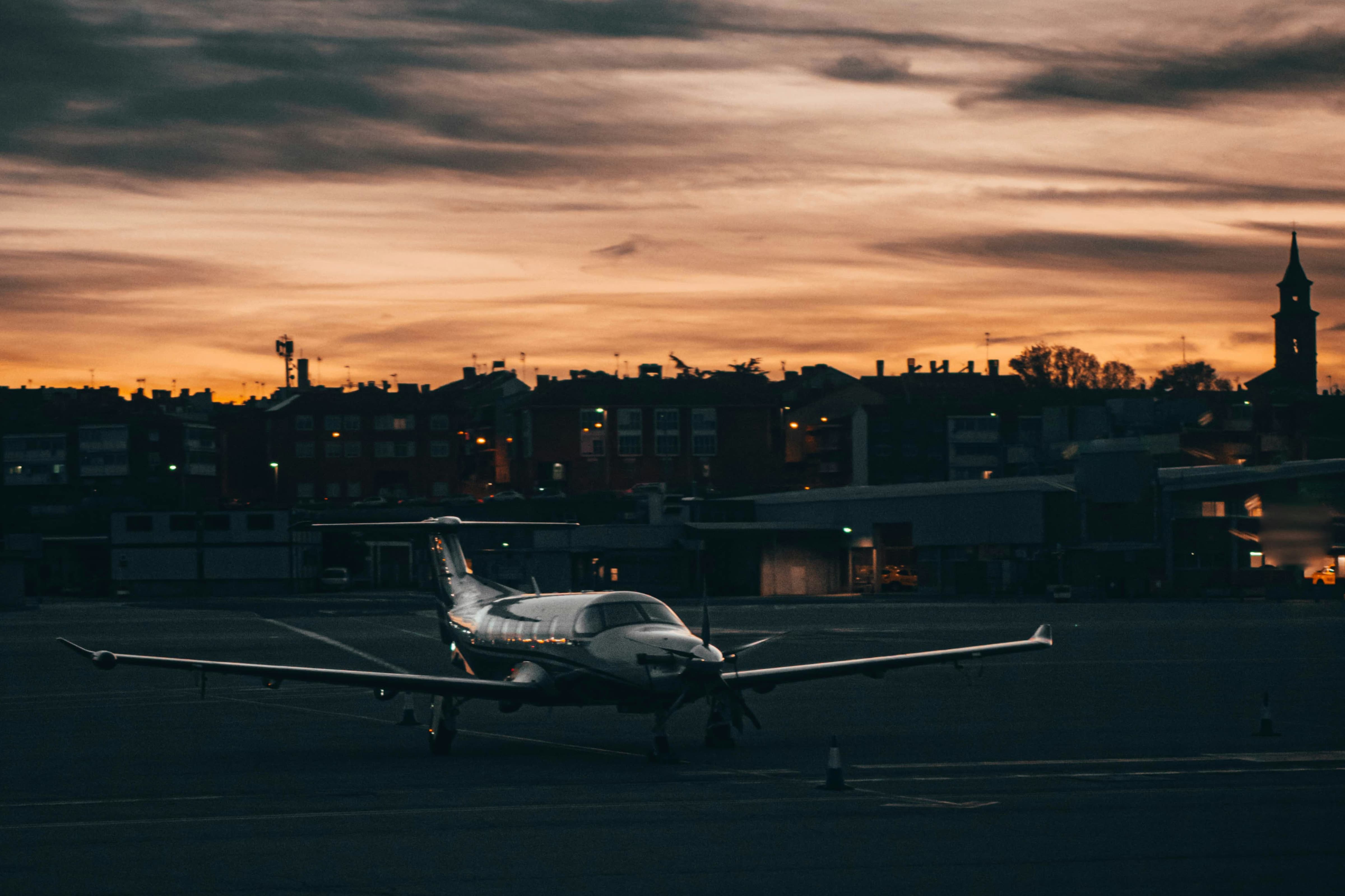 Aircraft sitting on the ramp