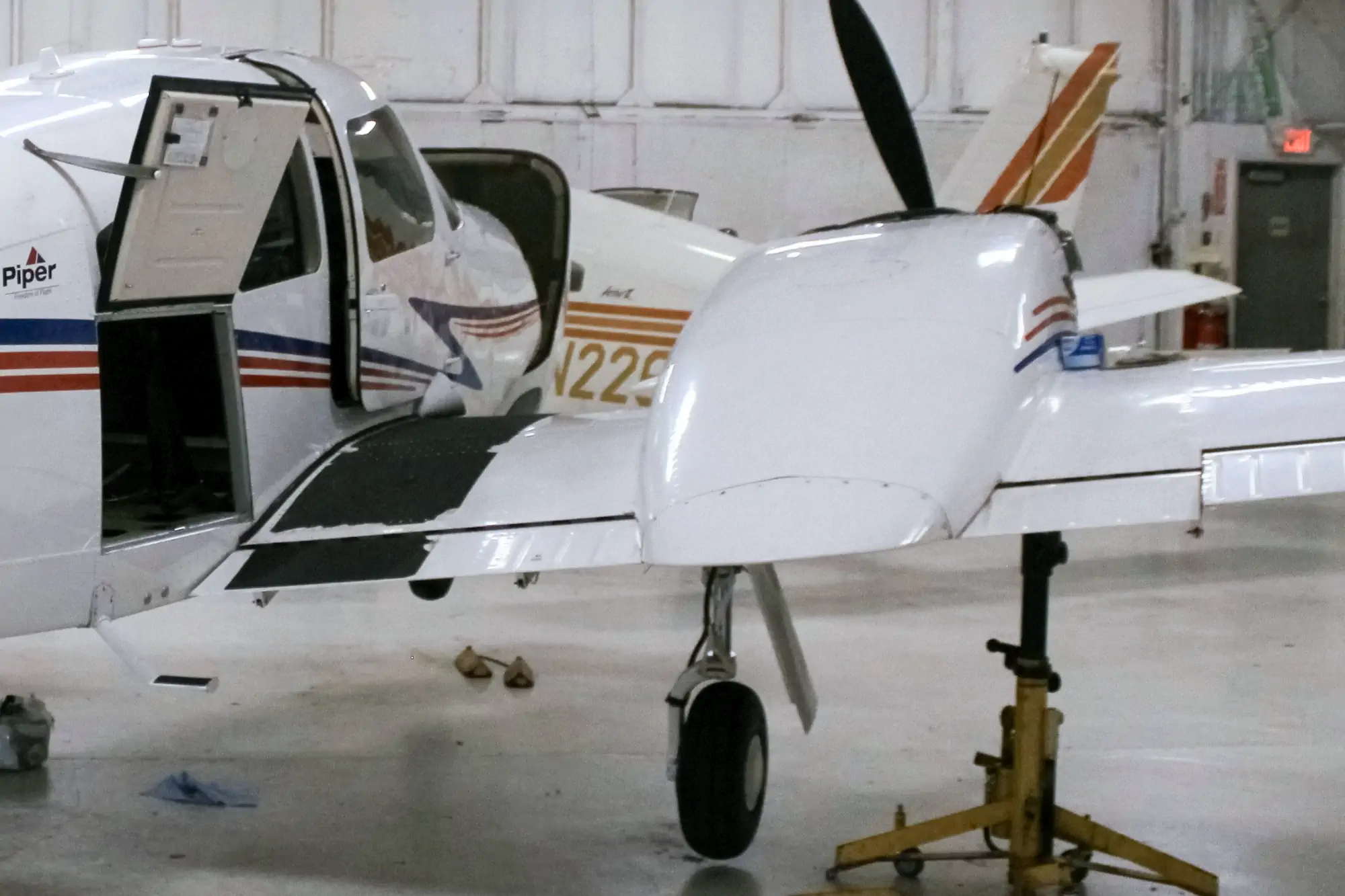 Aircraft in the hangar for maintenance