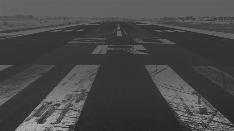 Runway striping with tire marks