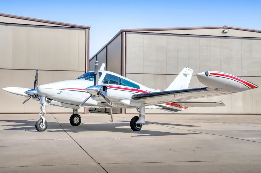 Cessna 310 on the ramp