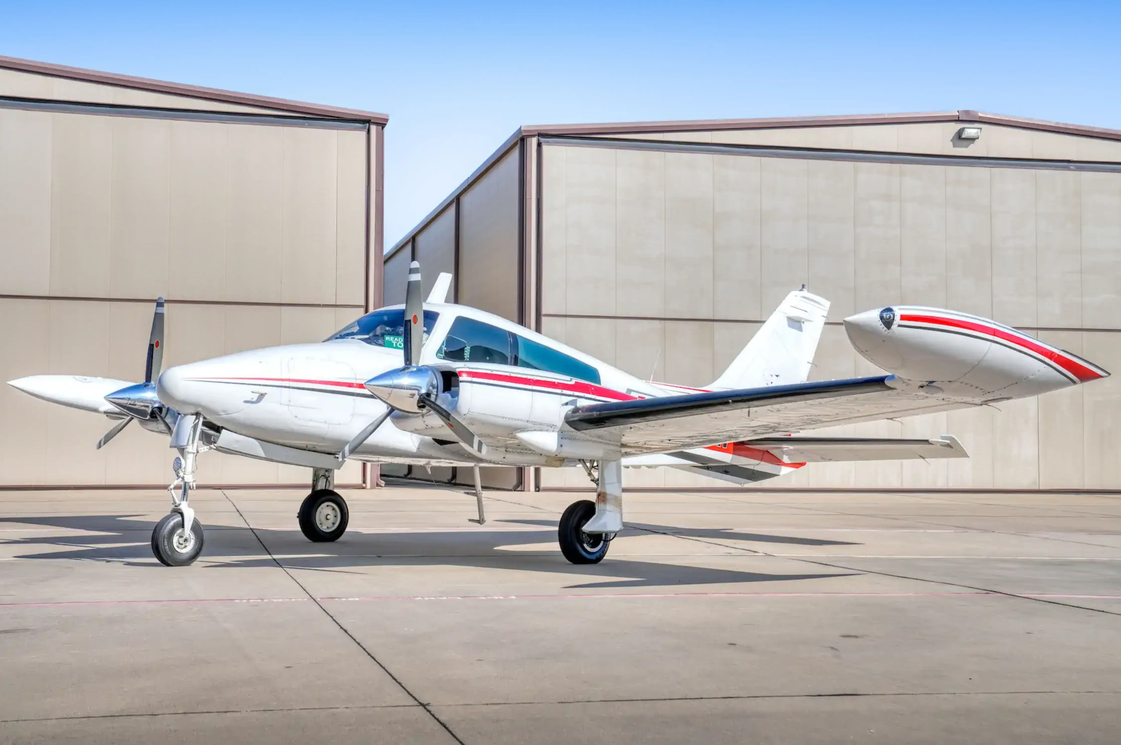 Cessna 310 on the ramp