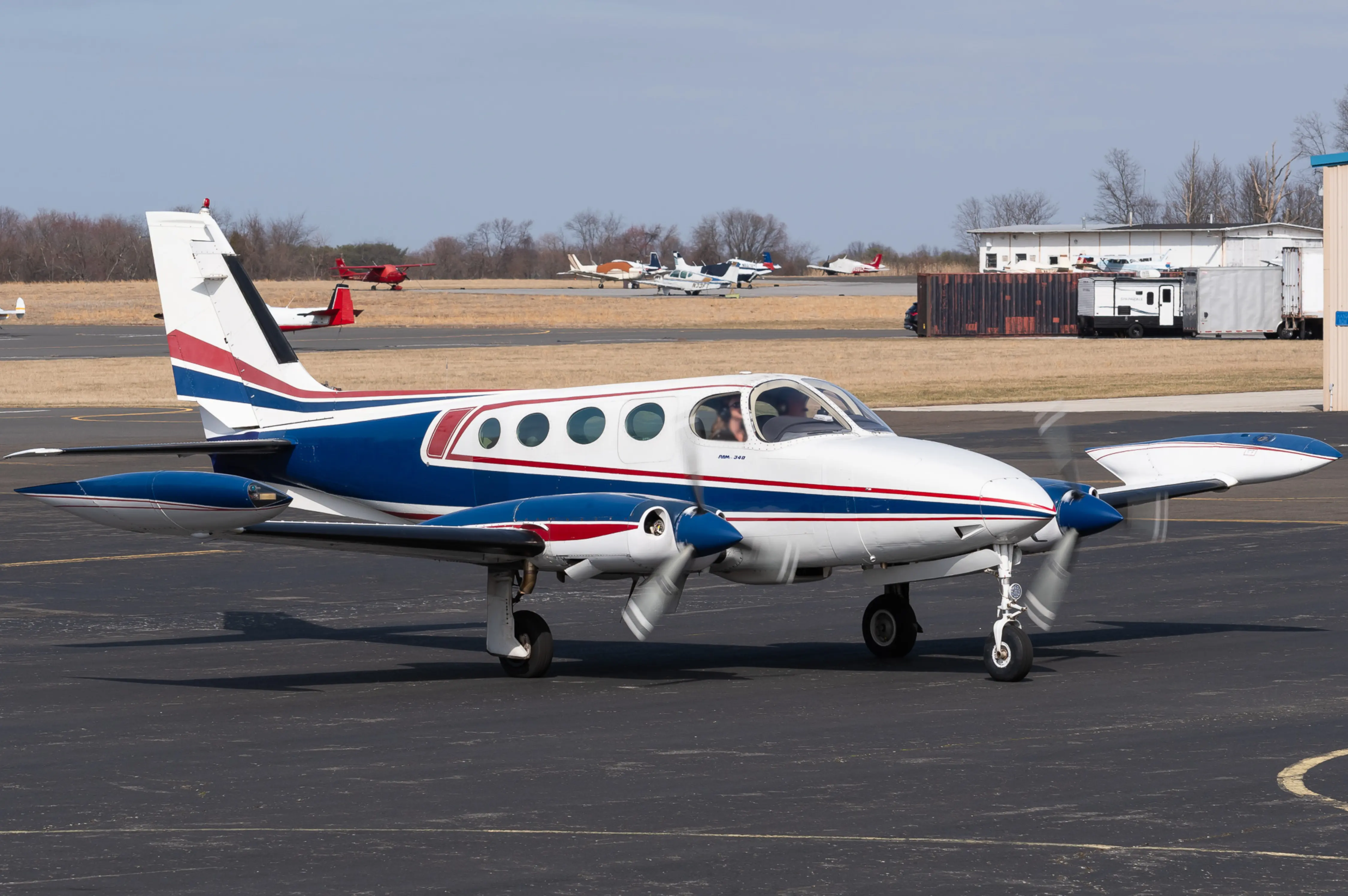 Cessna 340 on the ramp