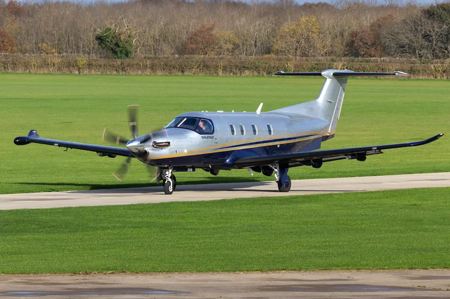 PC-12 taxiing